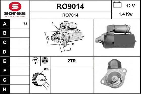 SNRA RO9014 - Стартер unicars.by