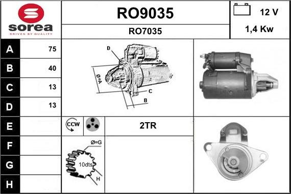 SNRA RO9035 - Стартер unicars.by