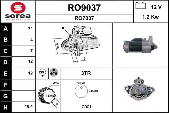 SNRA RO9037 - Стартер unicars.by