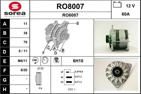 SNRA RO8007 - Генератор unicars.by