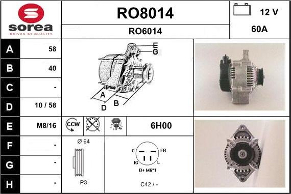 SNRA RO8014 - Генератор unicars.by