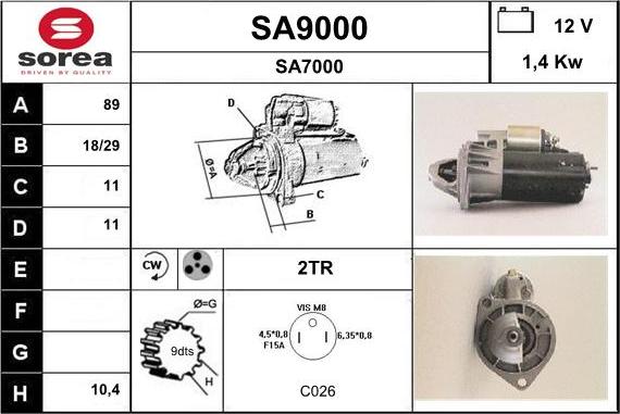 SNRA SA9000 - Стартер unicars.by