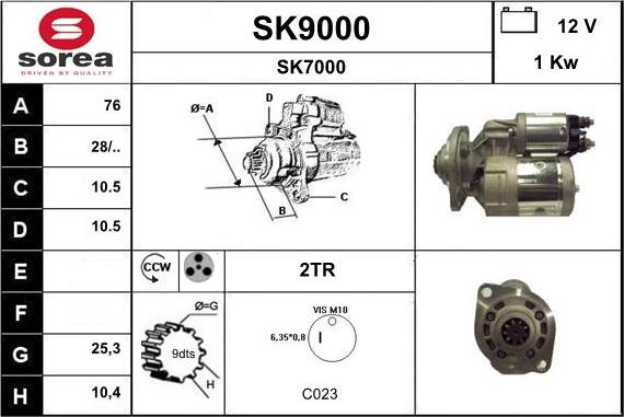 SNRA SK9000 - Стартер unicars.by