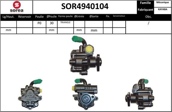 SNRA SOR4940104 - Гидравлический насос, рулевое управление, ГУР unicars.by