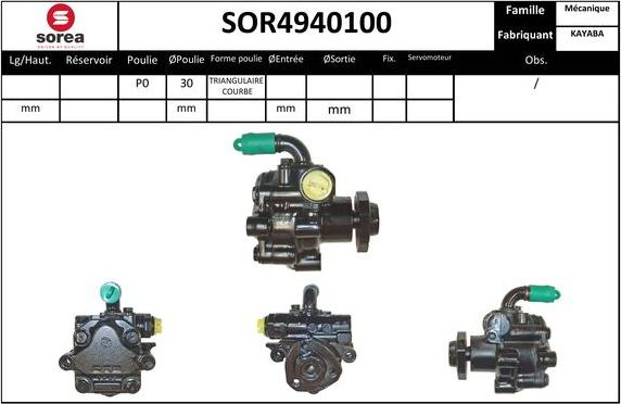 SNRA SOR4940100 - Гидравлический насос, рулевое управление, ГУР unicars.by