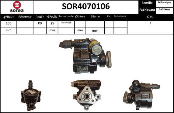 SNRA SOR4070106 - Гидравлический насос, рулевое управление, ГУР unicars.by