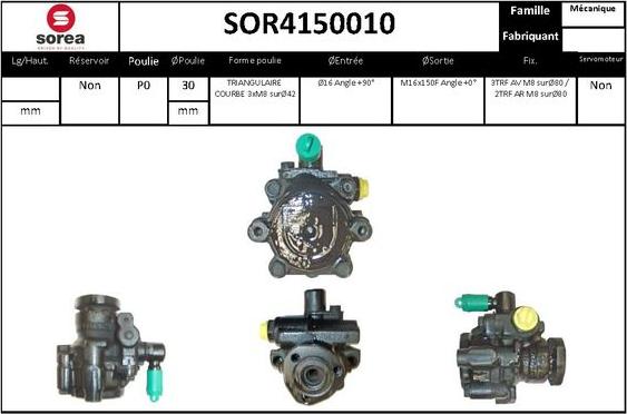 SNRA SOR4150010 - Гидравлический насос, рулевое управление, ГУР unicars.by