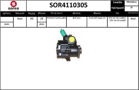 SNRA SOR4110305 - Гидравлический насос, рулевое управление, ГУР unicars.by