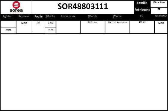 SNRA SOR48803111 - Гидравлический насос, рулевое управление, ГУР unicars.by