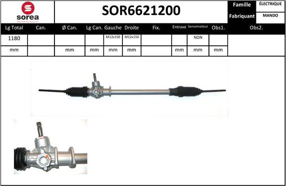 SNRA SOR6621200 - Рулевой механизм, рейка unicars.by