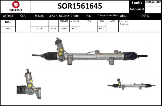 SNRA SOR1561645 - Рулевой механизм, рейка unicars.by