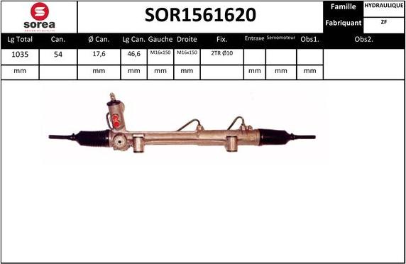 SNRA SOR1561620 - Рулевой механизм, рейка unicars.by