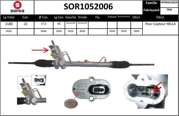 SNRA SOR1052006 - Рулевой механизм, рейка unicars.by