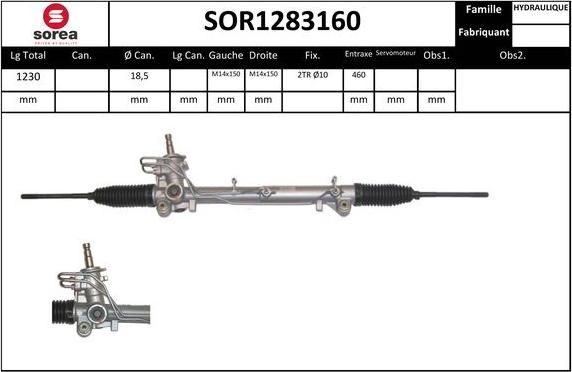 SNRA SOR1283160 - Рулевой механизм, рейка unicars.by