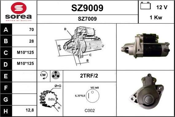 SNRA SZ9009 - Стартер unicars.by