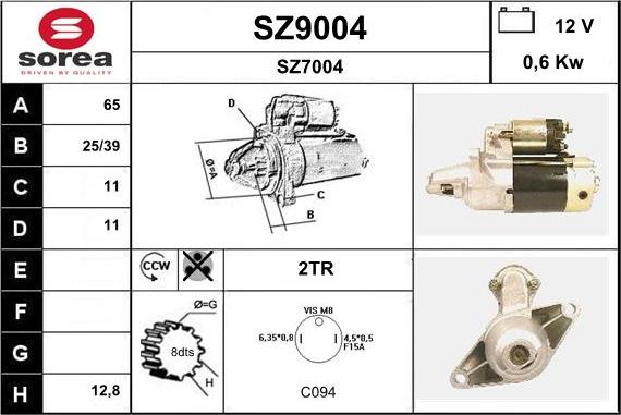 SNRA SZ9004 - Стартер unicars.by