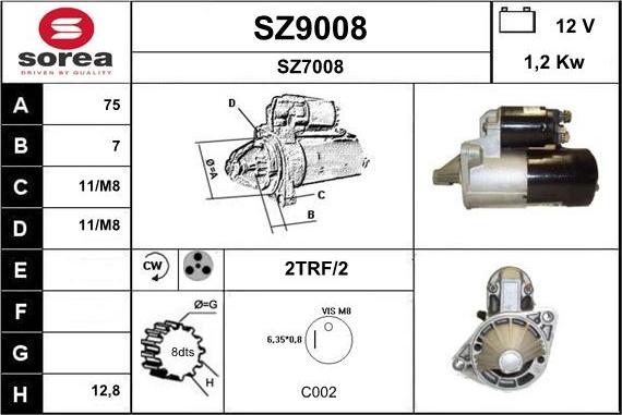 SNRA SZ9008 - Стартер unicars.by