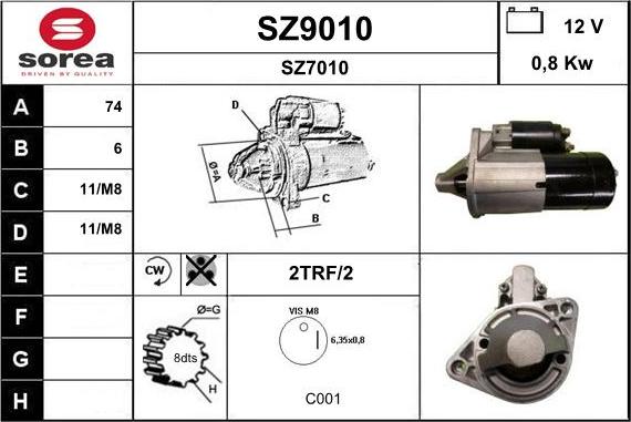 SNRA SZ9010 - Стартер unicars.by