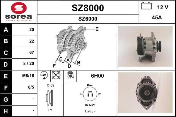 SNRA SZ8000 - Генератор unicars.by