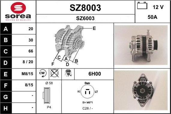 SNRA SZ8003 - Генератор unicars.by