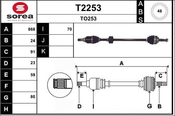 SNRA T2253 - Приводной вал unicars.by