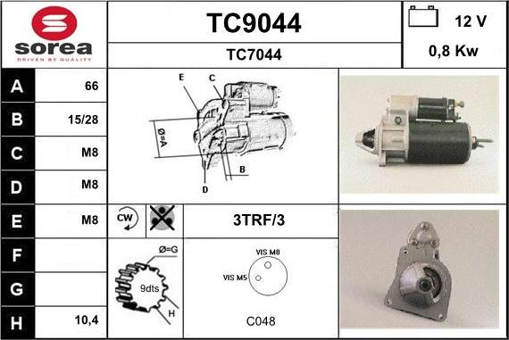 SNRA TC9044 - Стартер unicars.by