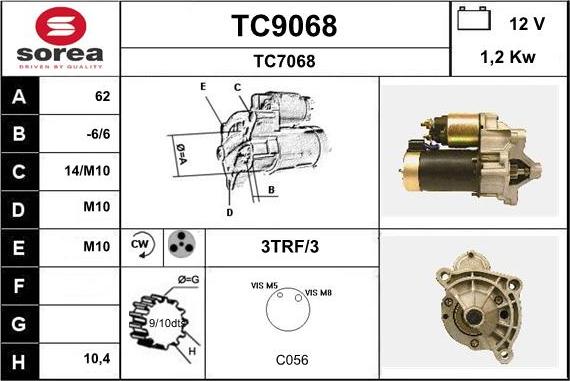 SNRA TC9068 - Стартер unicars.by