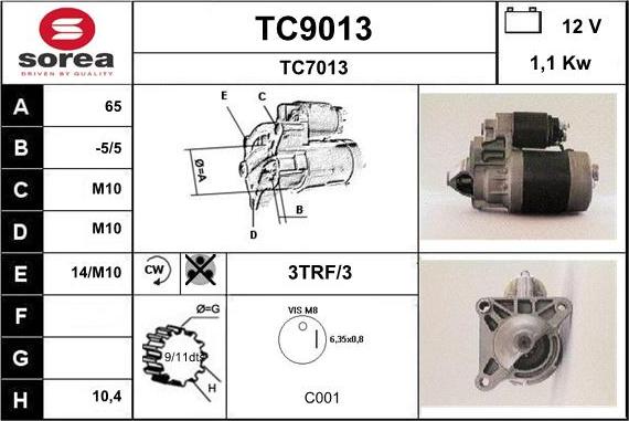 SNRA TC9013 - Стартер unicars.by