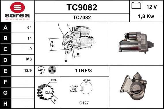 SNRA TC9082 - Стартер unicars.by