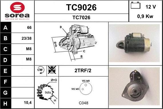 SNRA TC9026 - Стартер unicars.by