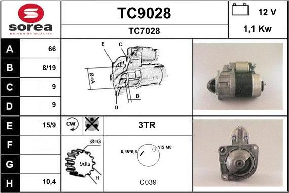 SNRA TC9028 - Стартер unicars.by