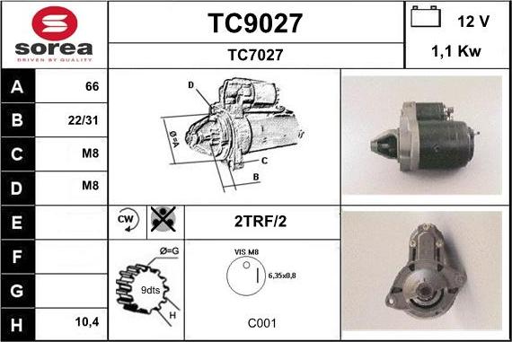 SNRA TC9027 - Стартер unicars.by