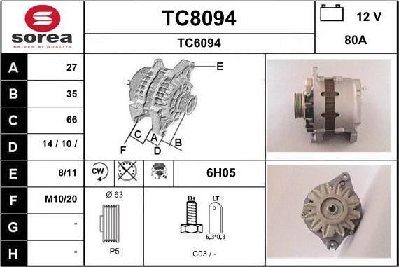 SNRA TC8094 - Генератор unicars.by