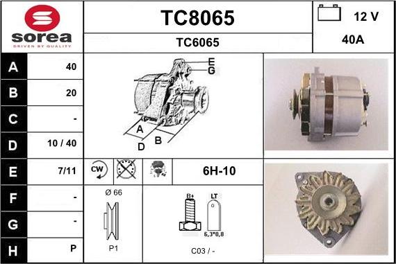 SNRA TC8065 - Генератор unicars.by