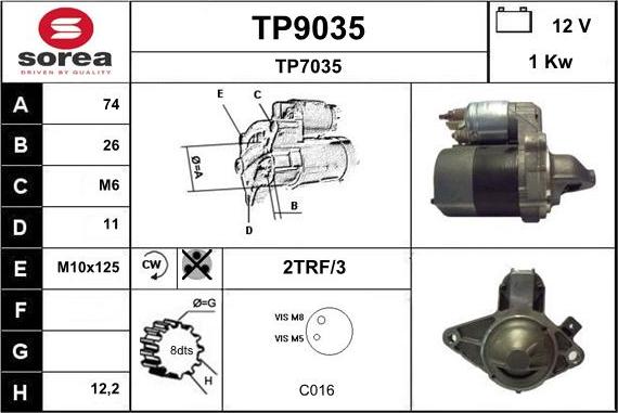 SNRA TP9035 - Стартер unicars.by