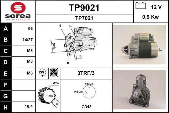 SNRA TP9021 - Стартер unicars.by