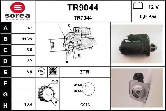 SNRA TR9044 - Стартер unicars.by