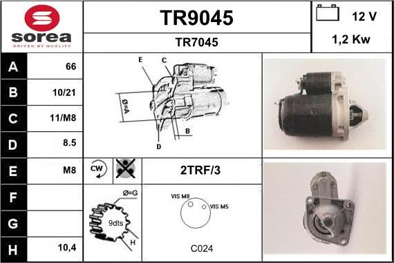 SNRA TR9045 - Стартер unicars.by