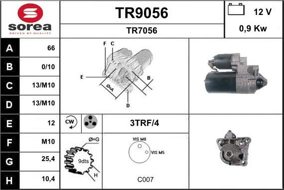 SNRA TR9056 - Стартер unicars.by