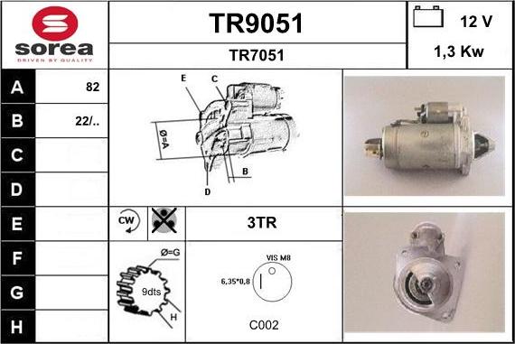 SNRA TR9051 - Стартер unicars.by