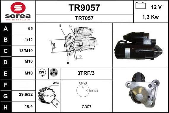 SNRA TR9057 - Стартер unicars.by