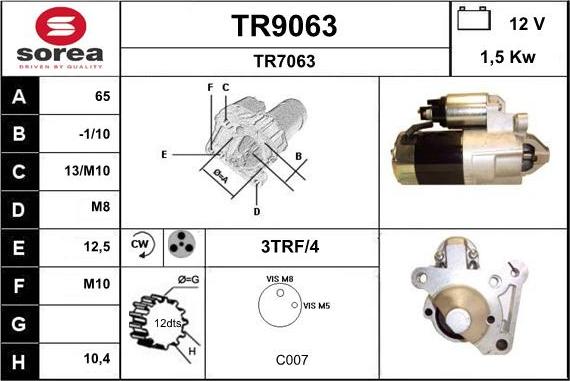 SNRA TR9063 - Стартер unicars.by