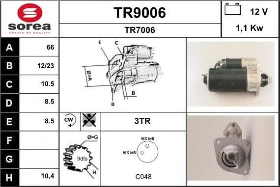 SNRA TR9006 - Стартер unicars.by