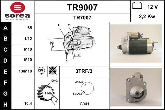 SNRA TR9007 - Стартер unicars.by