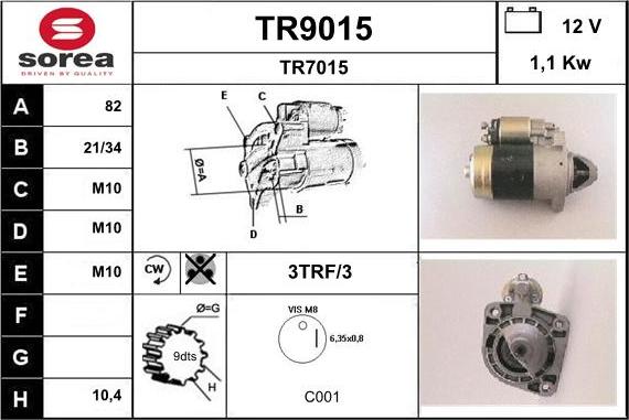 SNRA TR9015 - Стартер unicars.by