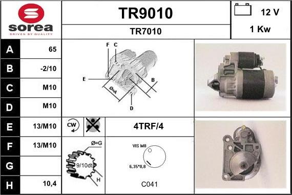 SNRA TR9010 - Стартер unicars.by