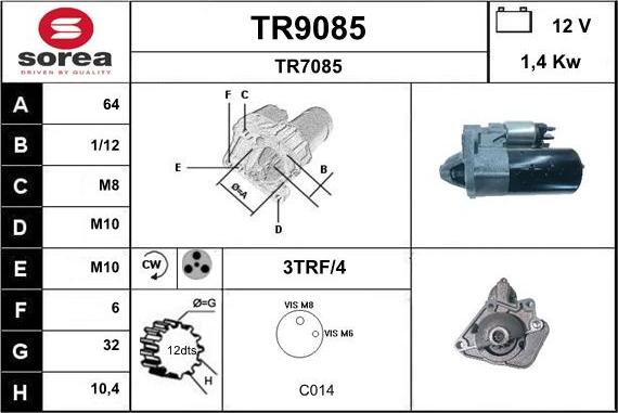 SNRA TR9085 - Стартер unicars.by