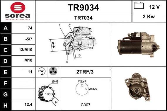 SNRA TR9034 - Стартер unicars.by