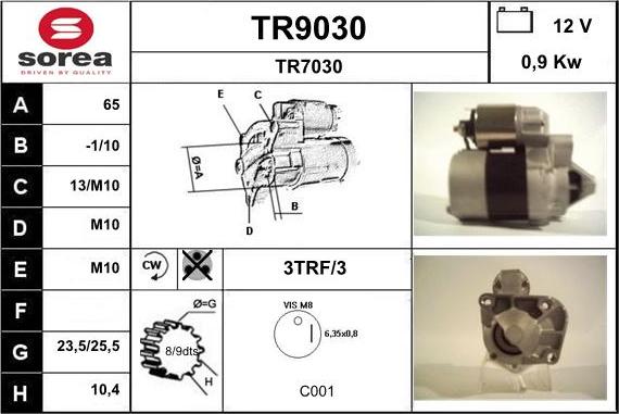 SNRA TR9030 - Стартер unicars.by