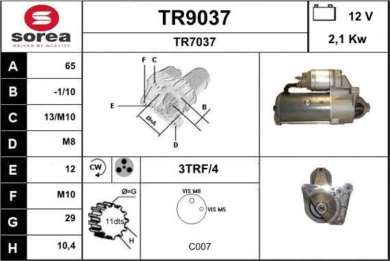 SNRA TR9037 - Стартер unicars.by